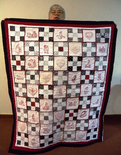 Helen Smith - Red & Black Quilt for New Daughter-In-Law